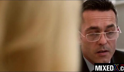 Dirty tattooed babe Misha Cross gets her twat filled with thin sausage