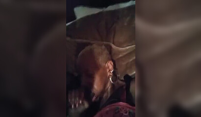 Horny ebony slut with blonde hair sucks and fucks big rod