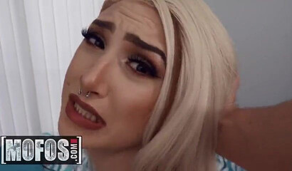 Blonde wavy bitch Skylar Vox rides dick while her big tits bouncing