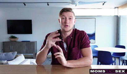 Naked MILF with fake tits Eva Long enjoys dick ride on a couch