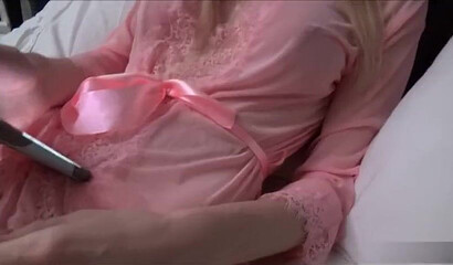 Stunning mom with fake tits taking stepson's stiff prick before sleep