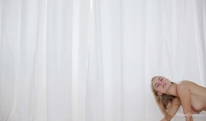 Adorable blondie with natural tits Nancy A pleasures big dick