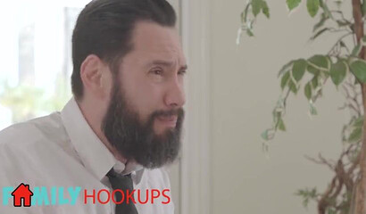 Brunette bitch with huge breasts rides stiff boner in her bedroom