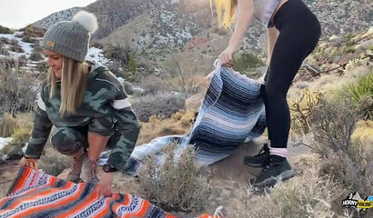 Brunette girl with buttplug in her ass gets banged in public