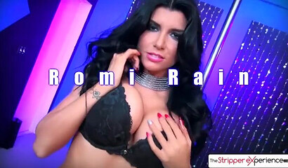 Brunette with big juggs Romi Rain blows fat knob in POV and gets facial