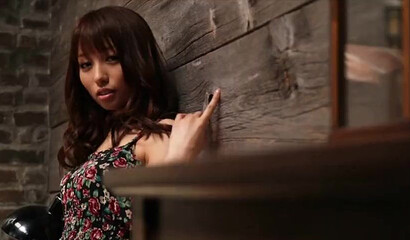 Slender brunette Asian gets blind folded and gets pleasured