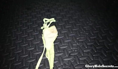 Brunette girl with tiny tits shows her body and blows gloryhole