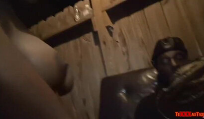 Nasty black whores enjoying one stiff boner together