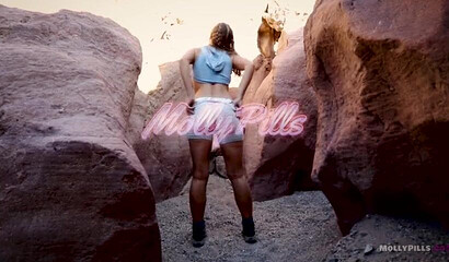 Naughty Redhead Molly Pills Gets Her Pussy Stuffed Outside