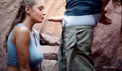 Naughty Redhead Molly Pills Gets Her Pussy Stuffed Outside