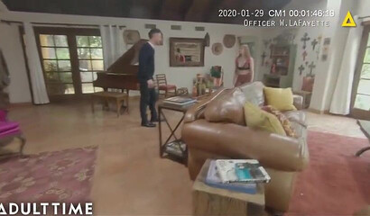 Police officer Charles Dera punishes teen whore Laney Grey