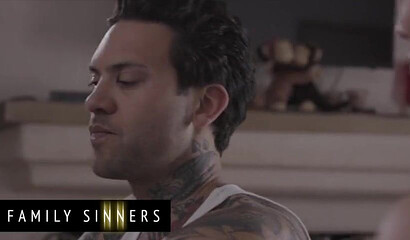 Big tits stepmom teaches her son how to please women