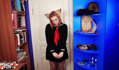 Redhead slut plays with adult toys until she screams