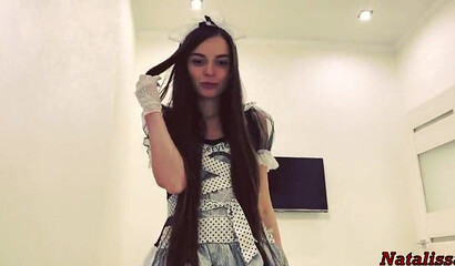 Slutty French maid works extra for a big tip