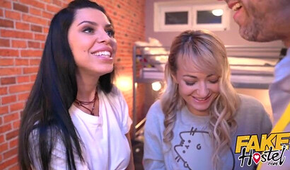 Blonde star Kira Queen in a rough sex threesome