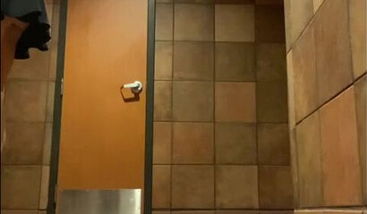 Naughty Egirl Rides A Big Dildo In A Public Bathroom