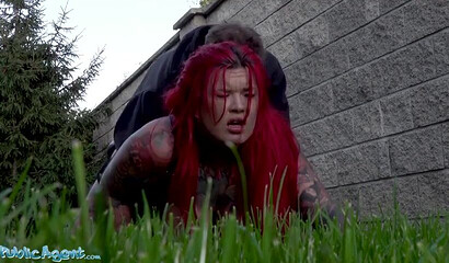 Busty redhead Sabien Demonia rides a big dick