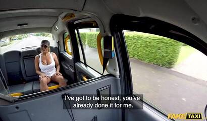 Blonde milf fucks a big dick in a fake taxi