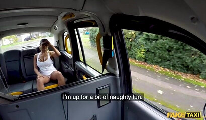 Blonde milf fucks a big dick in a fake taxi
