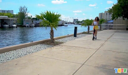 Stunning brunette Evelin Stone rides a stiff cock