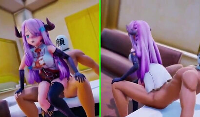 Hentai compilation of anime tarts playing with big boobs