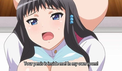 Petite brunette anime whore rammed by a big dick