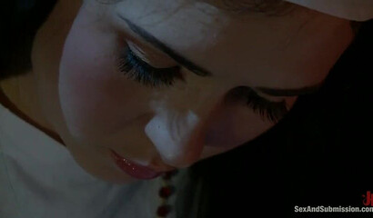 Sinful nun becomes the nasty slut in a rough threesome