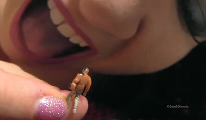 Giantess whore with large boobs gets lost in her fetish