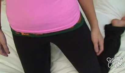 Delicious brunette teen sucks and fucks a big cock