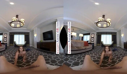 Busty milf Natasha Nice sucks a big cock in VR porn