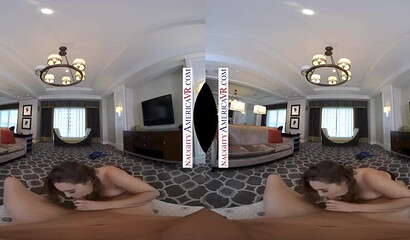 Busty milf Natasha Nice sucks a big cock in VR porn