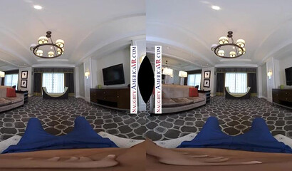 Busty milf Natasha Nice sucks a big cock in VR porn