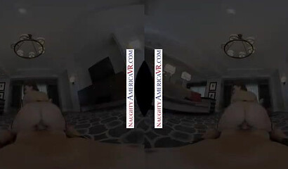 Busty milf Natasha Nice sucks a big cock in VR porn