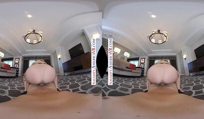 Busty milf Natasha Nice sucks a big cock in VR porn
