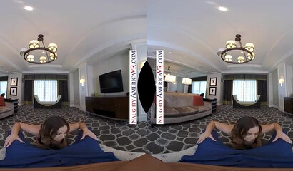 Busty milf Natasha Nice sucks a big cock in VR porn