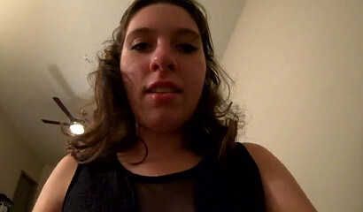 Horny Brunette Begs Her Stepbro To Creampie Her