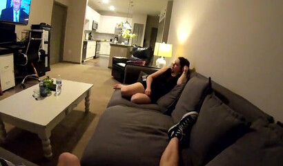 Horny Brunette Begs Her Stepbro To Creampie Her