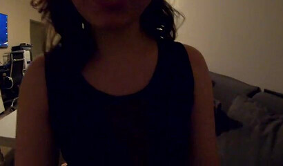 Horny Brunette Begs Her Stepbro To Creampie Her