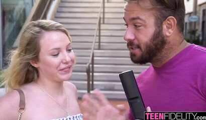 Teen youtuber Chad White fucks Dixie Lynn's tight cunt