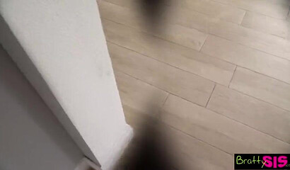 Brunette step sister Eliza Ibarra in hardcore deepthroating session