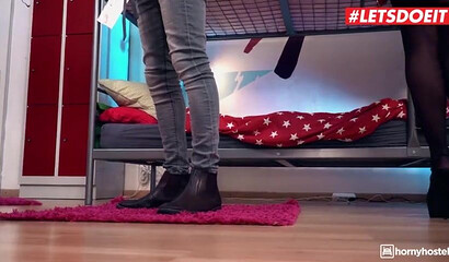 Busty teenager gets ass fucked in a hardcore threesome