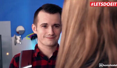 Busty teenager gets ass fucked in a hardcore threesome