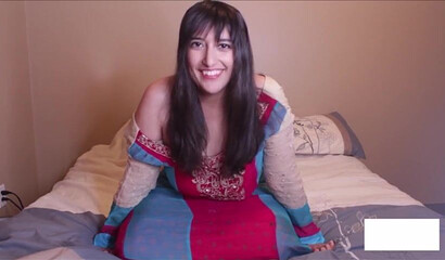 Chubby Indian girl plays with her big tits and pussy