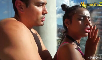 Latina bimbo with pierced nipples bangs her Latin lover