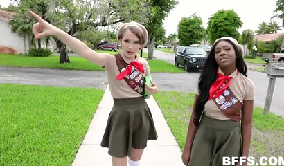 Horny Ebony Teen Cuties Pounded Hard In A Threesome