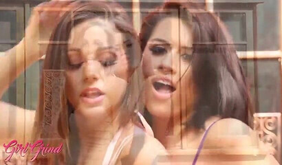 Lesbian skanks Abigail Mac and Eva Angelina go wild